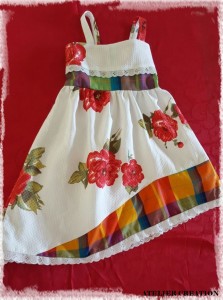 Robe fille fleurs et madras